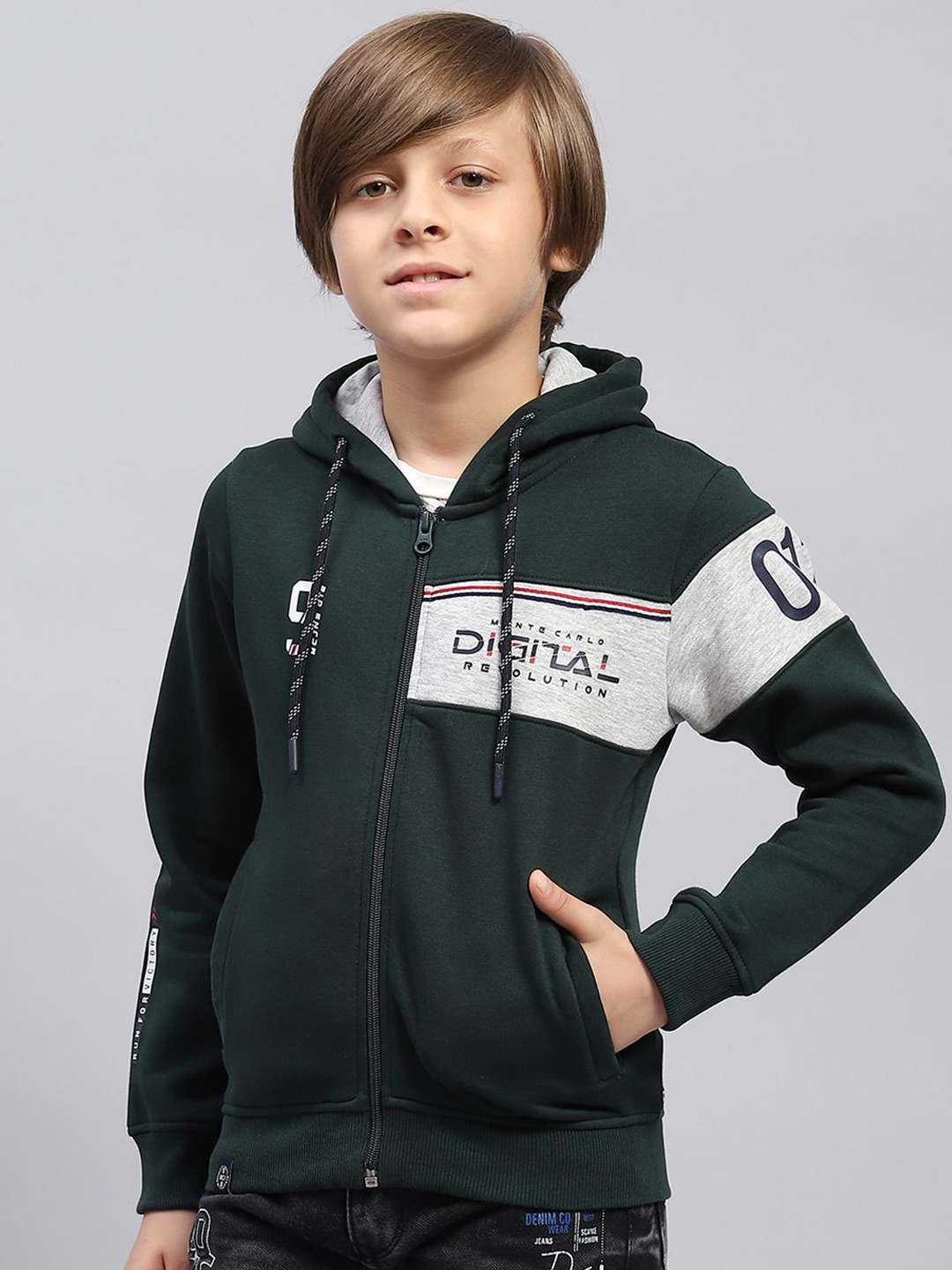 

Monte Carlo Boys Printed Hooded Sweatshirt, Green