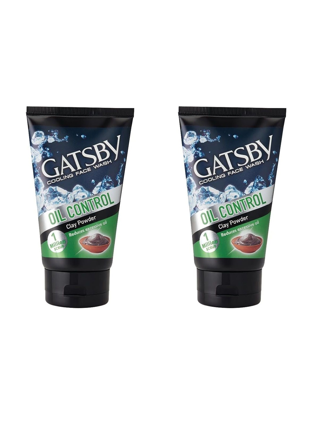 

Gatsby Set Of 2 Cooling Face Wash With Clay Powder-100g Each, Black