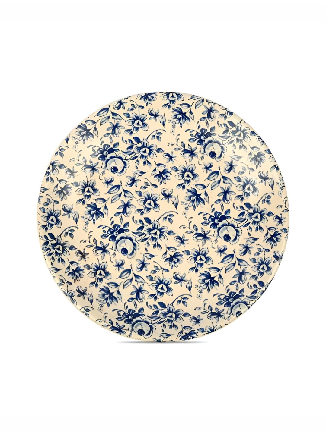 

AMALAFIEE CERAMICS Blue 4 Pieces Printed Ceramic Microwave Safe Plates
