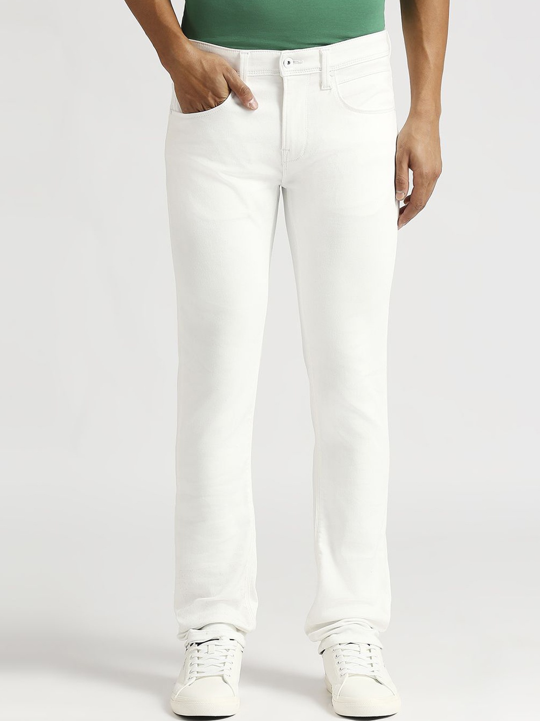 

Pepe Jeans Men Vapour Slim Fit Stretchable Jeans, White