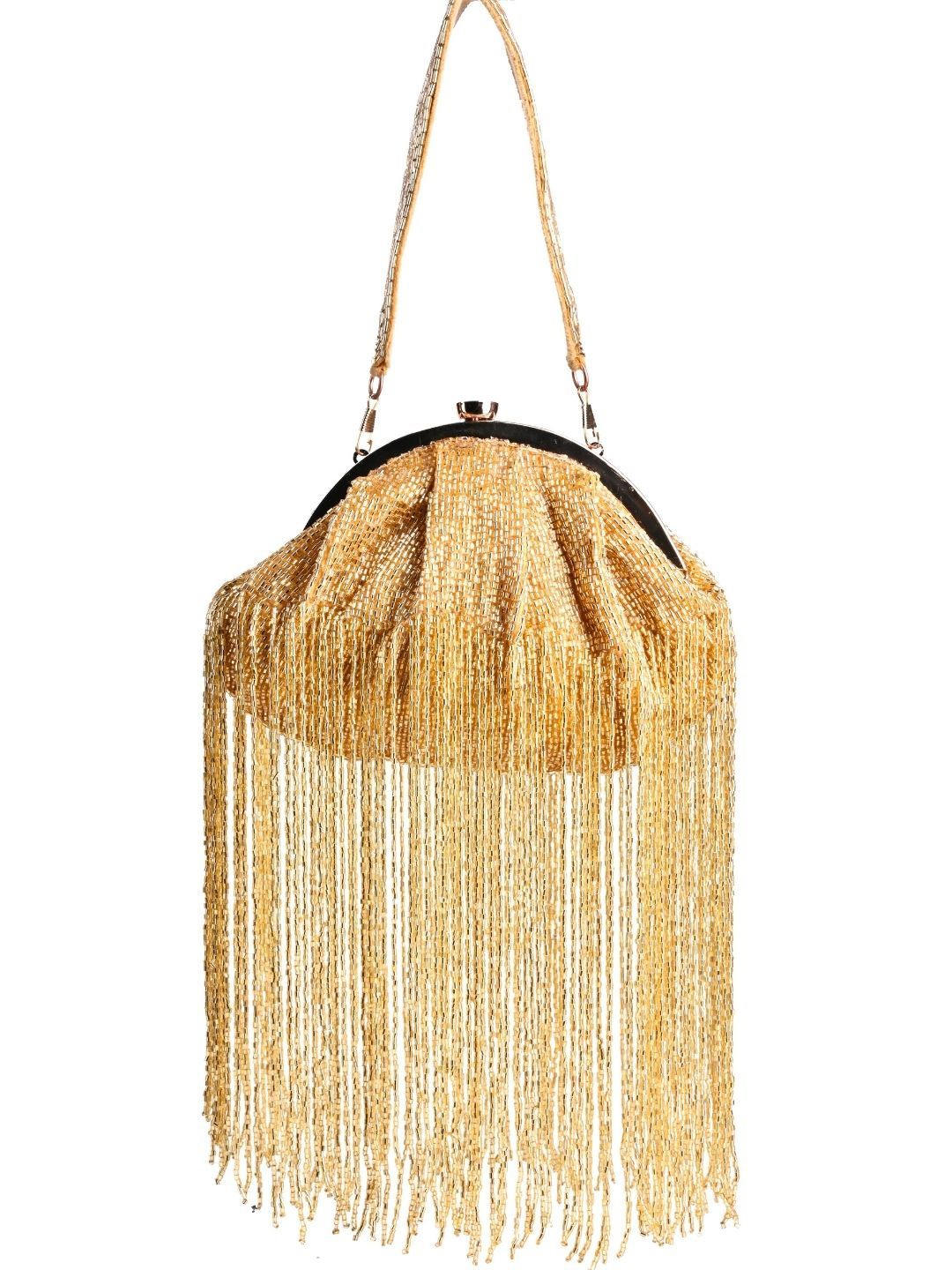 

House of Kosha Embellished Bucket Tote Bag, Gold