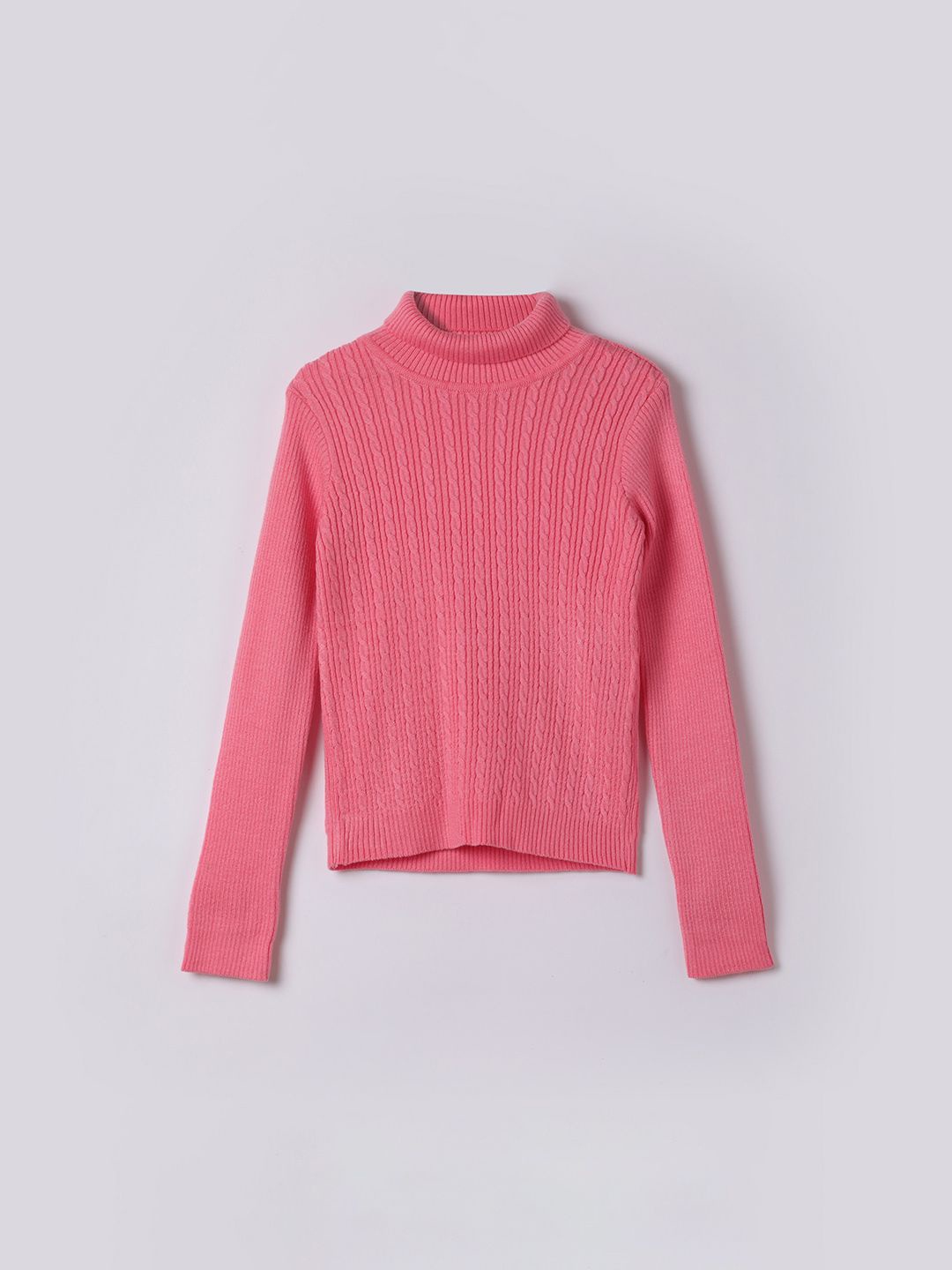 

Fame Forever by Lifestyle Girls Cable Knit Pullover, Pink