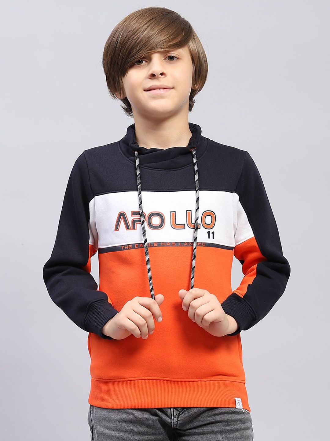 

Monte Carlo Boys Colourblocked Hooded Sweatshirt, Orange