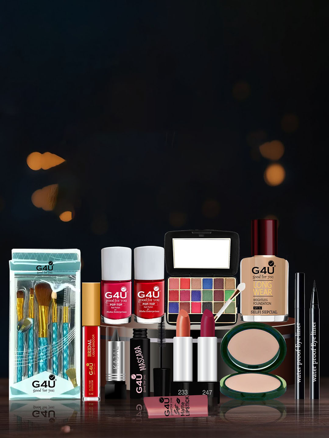 

G4U Set Of 16 Karwa Chauth Special Makeup Combo, Multi