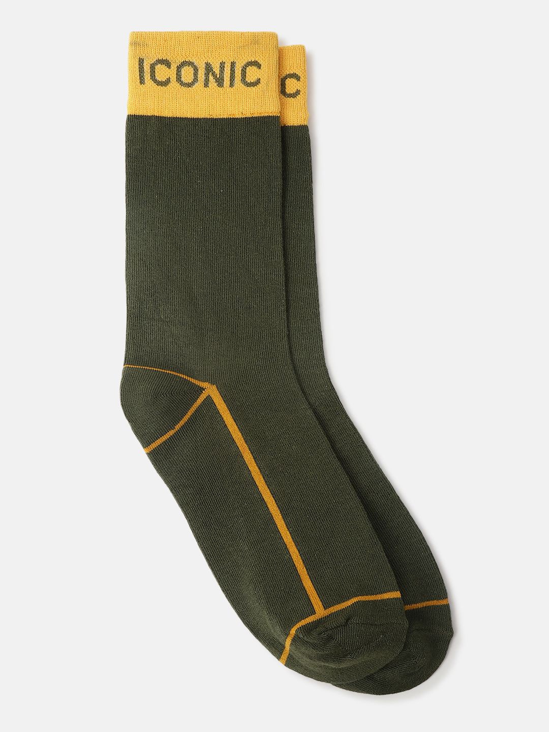 

Iconic Men Calf Length Socks, Green