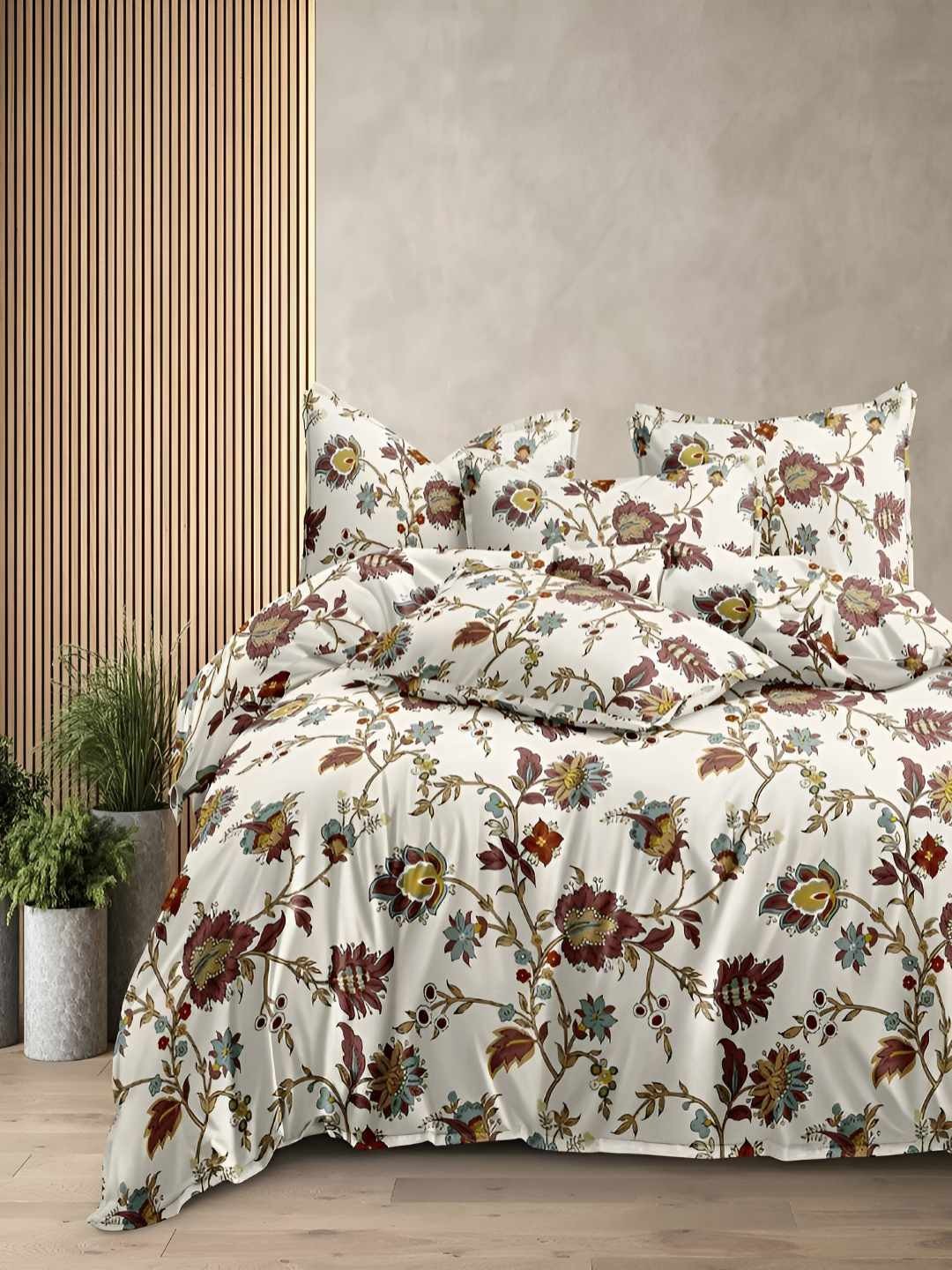 

tundwal's White & Brown Floral Heavy Winter 350 GSM Pure Cotton Single Bed Comforter