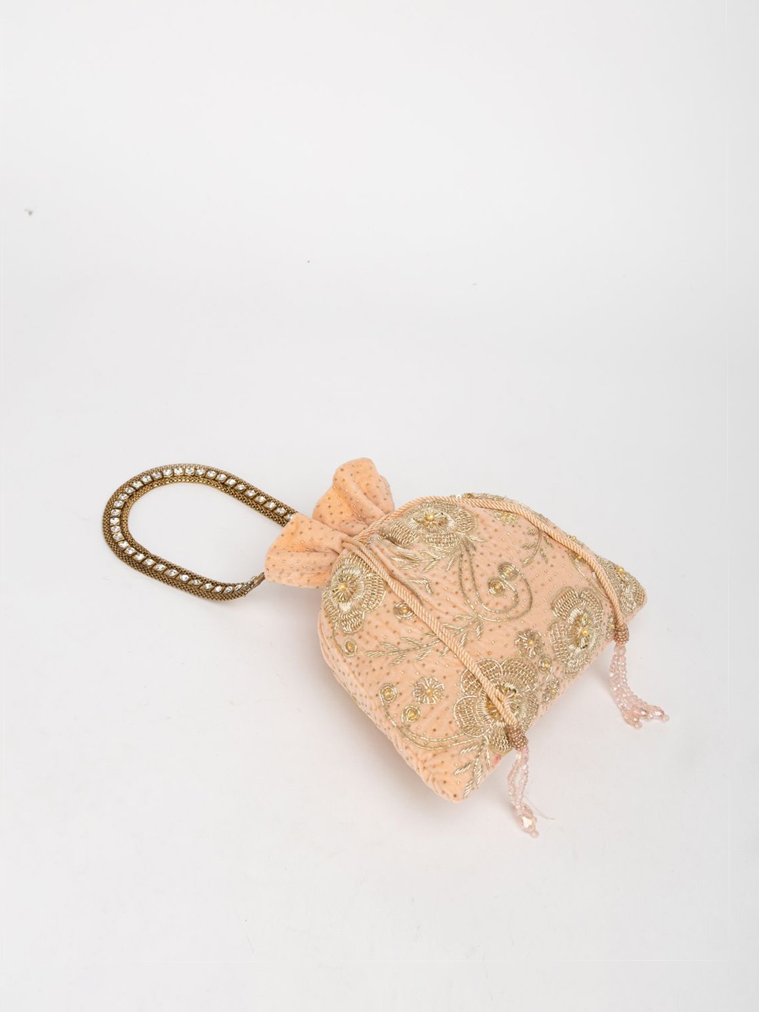 

EENA Embroidered Potli Clutch, Pink