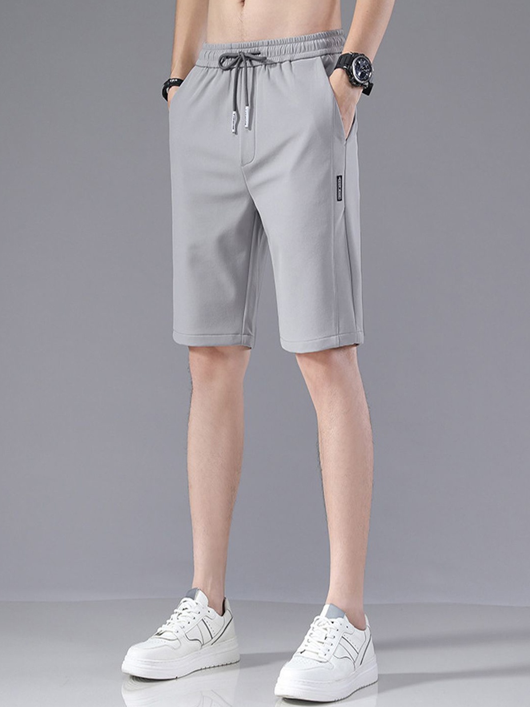 

StyleCast Men Solid Grey Mid-Rise Casual Shorts