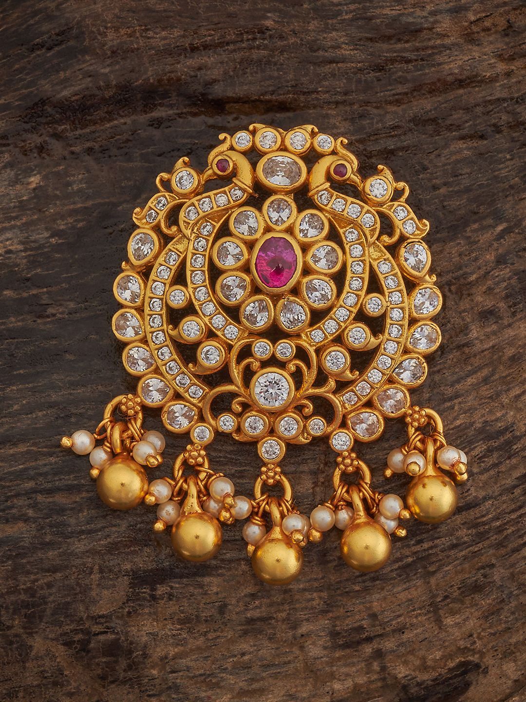 

Kushal's Fashion Jewellery 92.5 Pure Silver Gold-Plated Circular Pendants