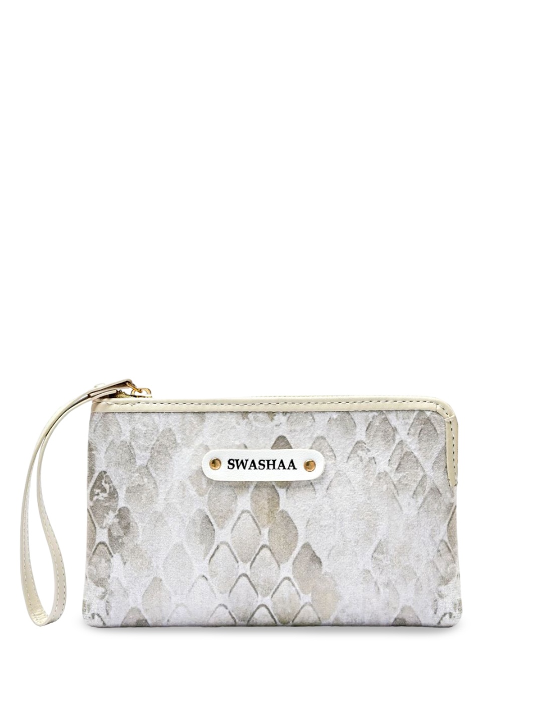 

SWASHAA Women Printed Structured Handheld Bag, White