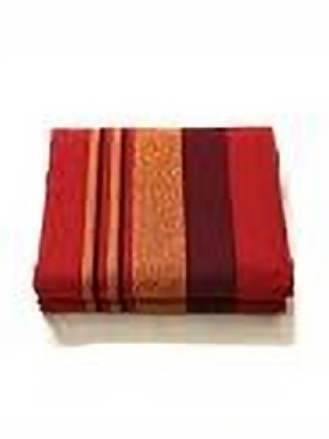 

RANGBHAR Red & Brown Striped Cotton Double Bed Cover