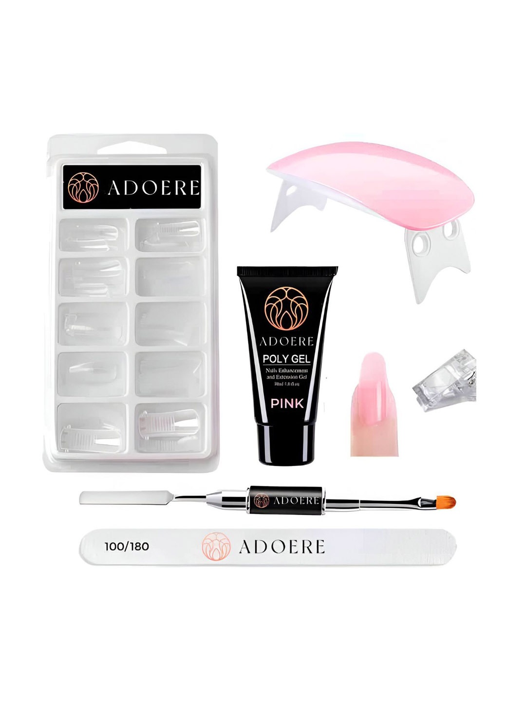 

Adoere Set Of 6 Nail Extension Kit-Pink