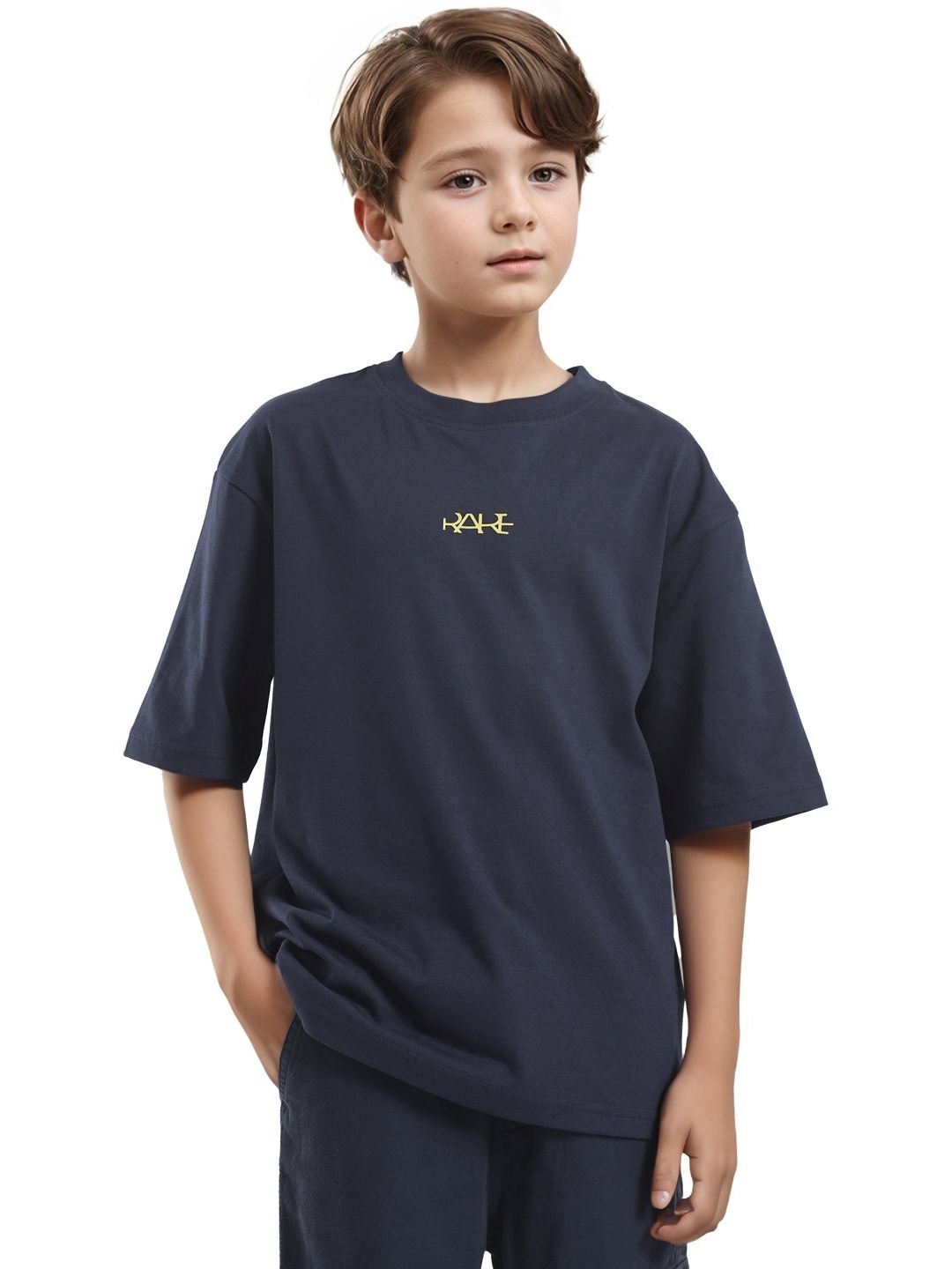 

Rare Ones Boys Graphic Back Print T-Shirt, Navy blue
