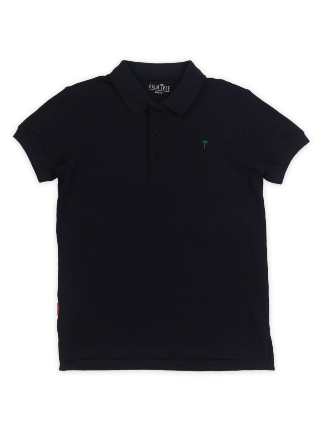 

Palm Tree Boys Solid Polo Collar Cotton T-shirt, Navy blue