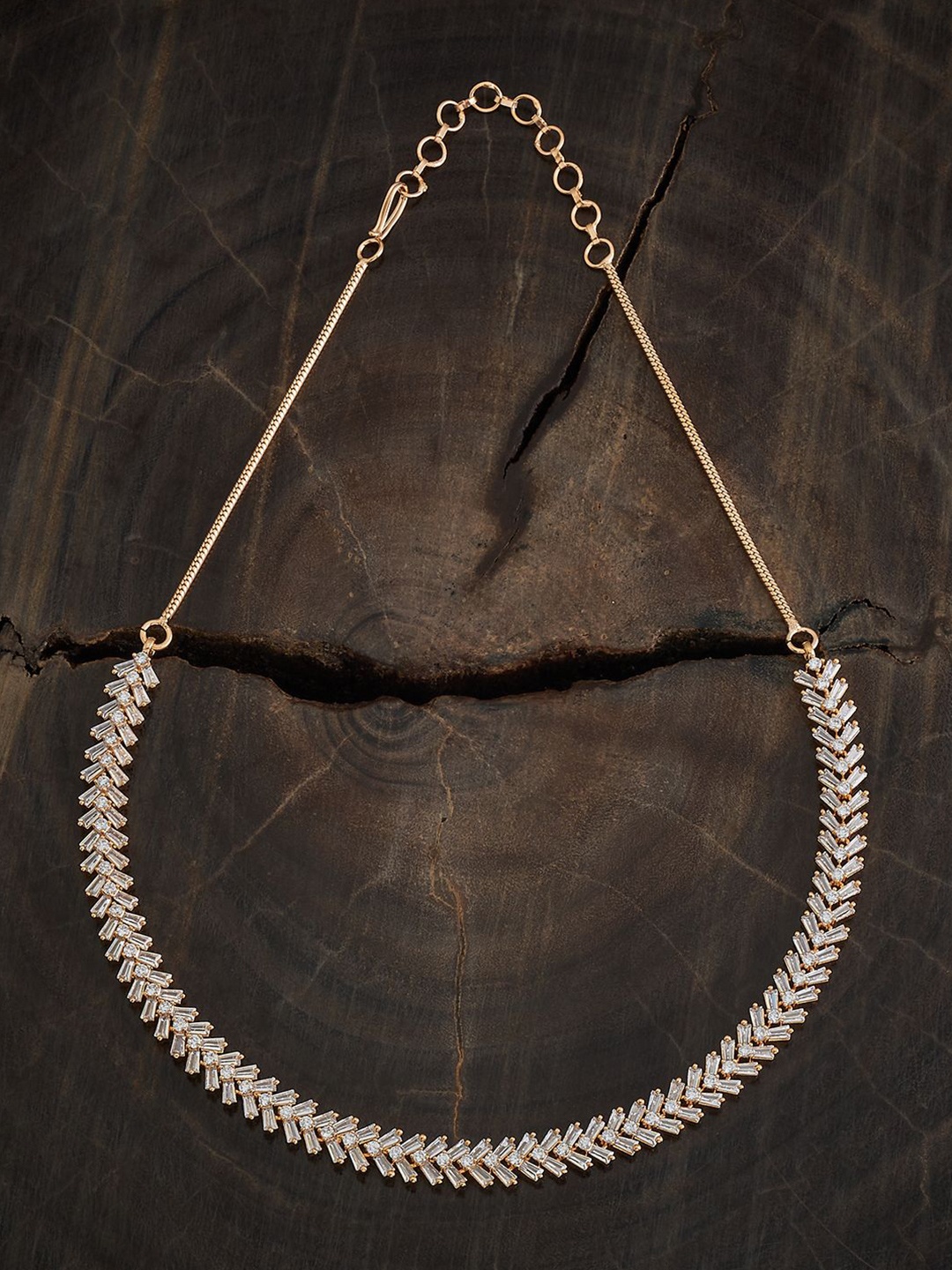 

Kushal's Fashion Jewellery Gold-Plated CZ Studded Necklace