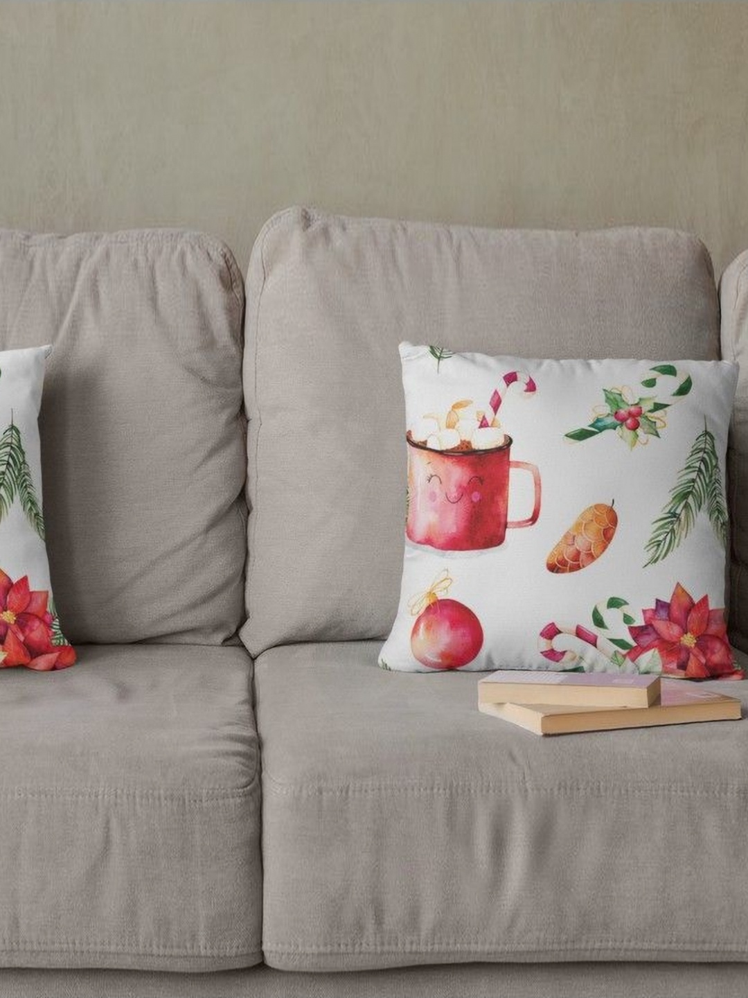 

THEYAYACAFE White & Pink 2 Pieces Floral Velvet Square Cushion Covers