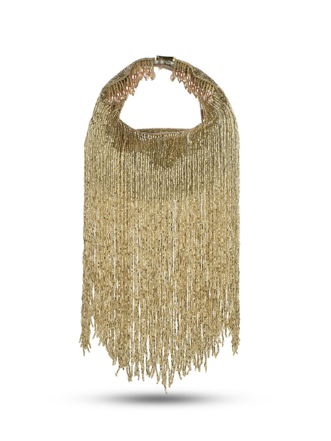 

Forever Noor Fringed Miniature Handheld Bag, Gold