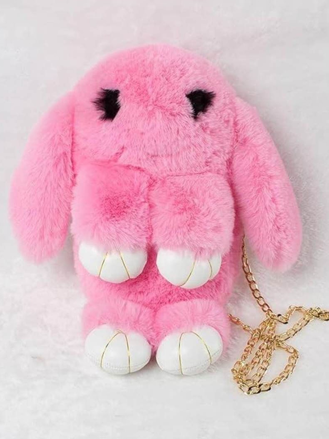 

LIKAA Girls Plush Bunny Shoulder Sling Bag, Pink