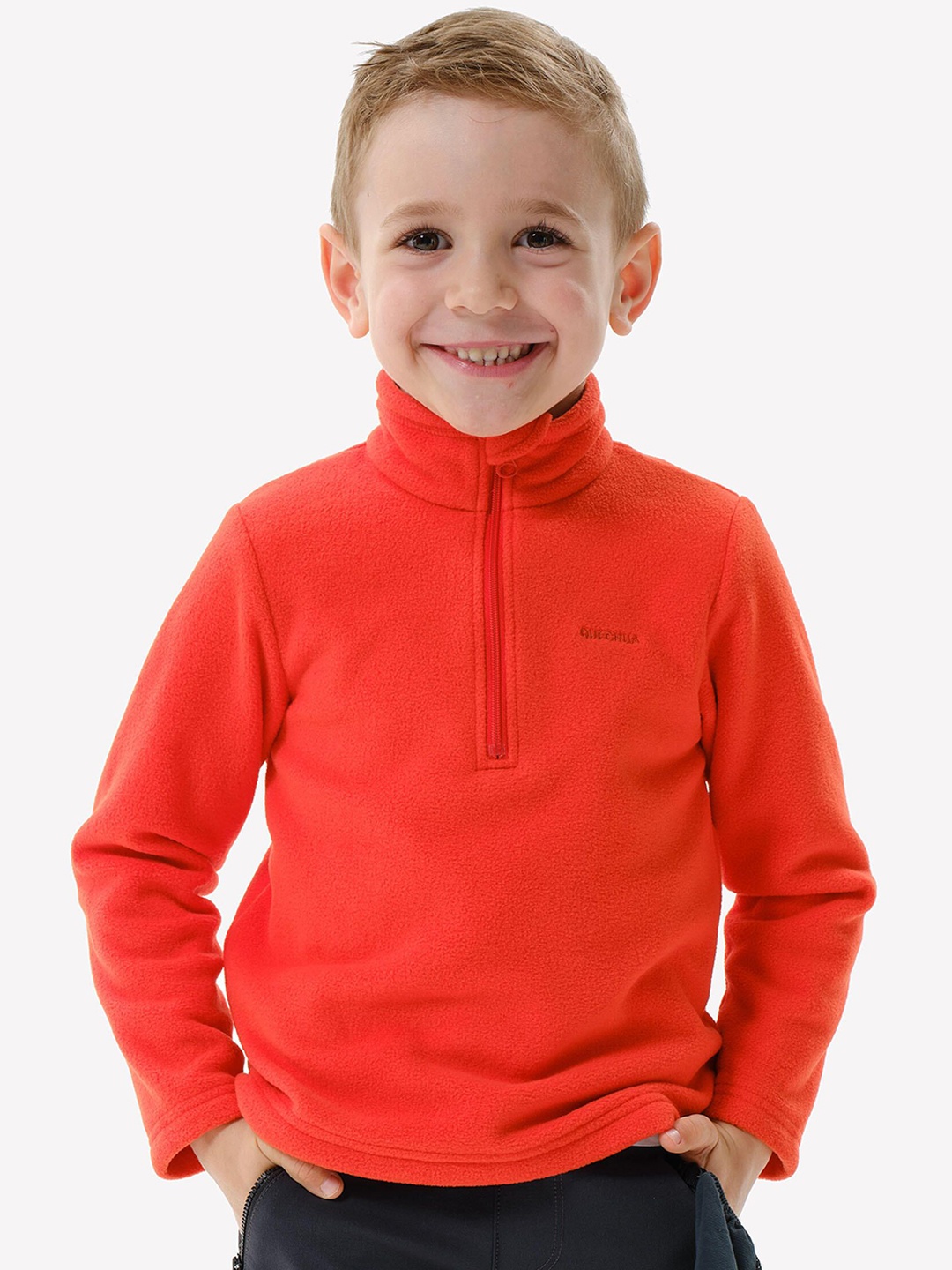 

Quechua By Decathlon Boys Lightweight Mock Collar Sporty Jacket, Orange