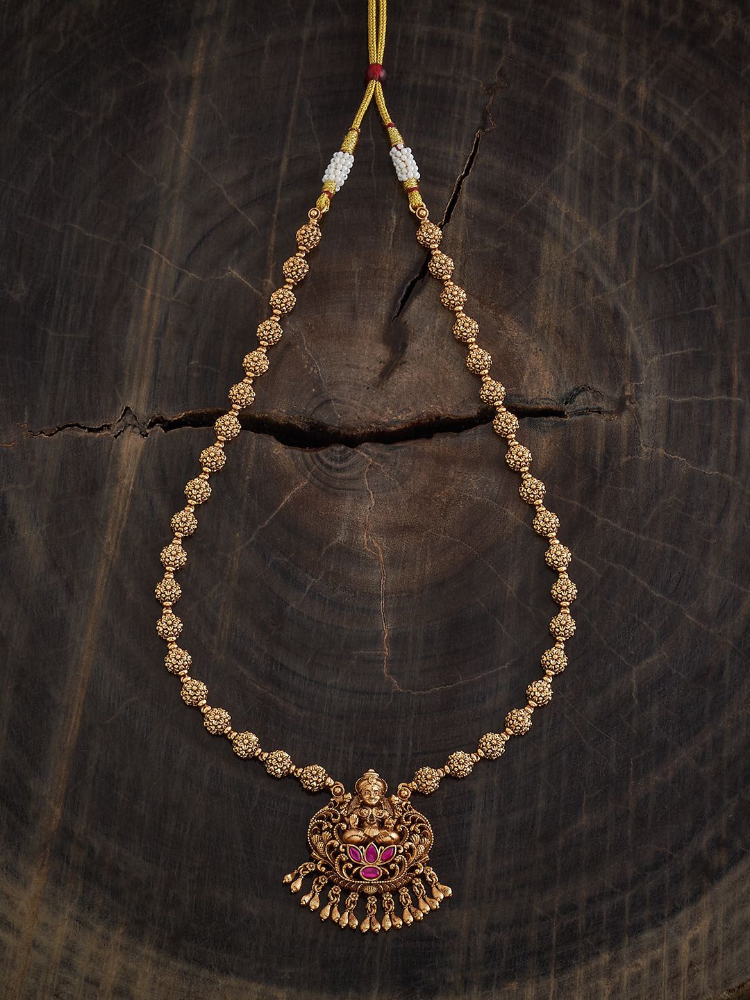 

Kushal's Fashion Jewellery Gold-Plated Stone Studded Antique Necklace