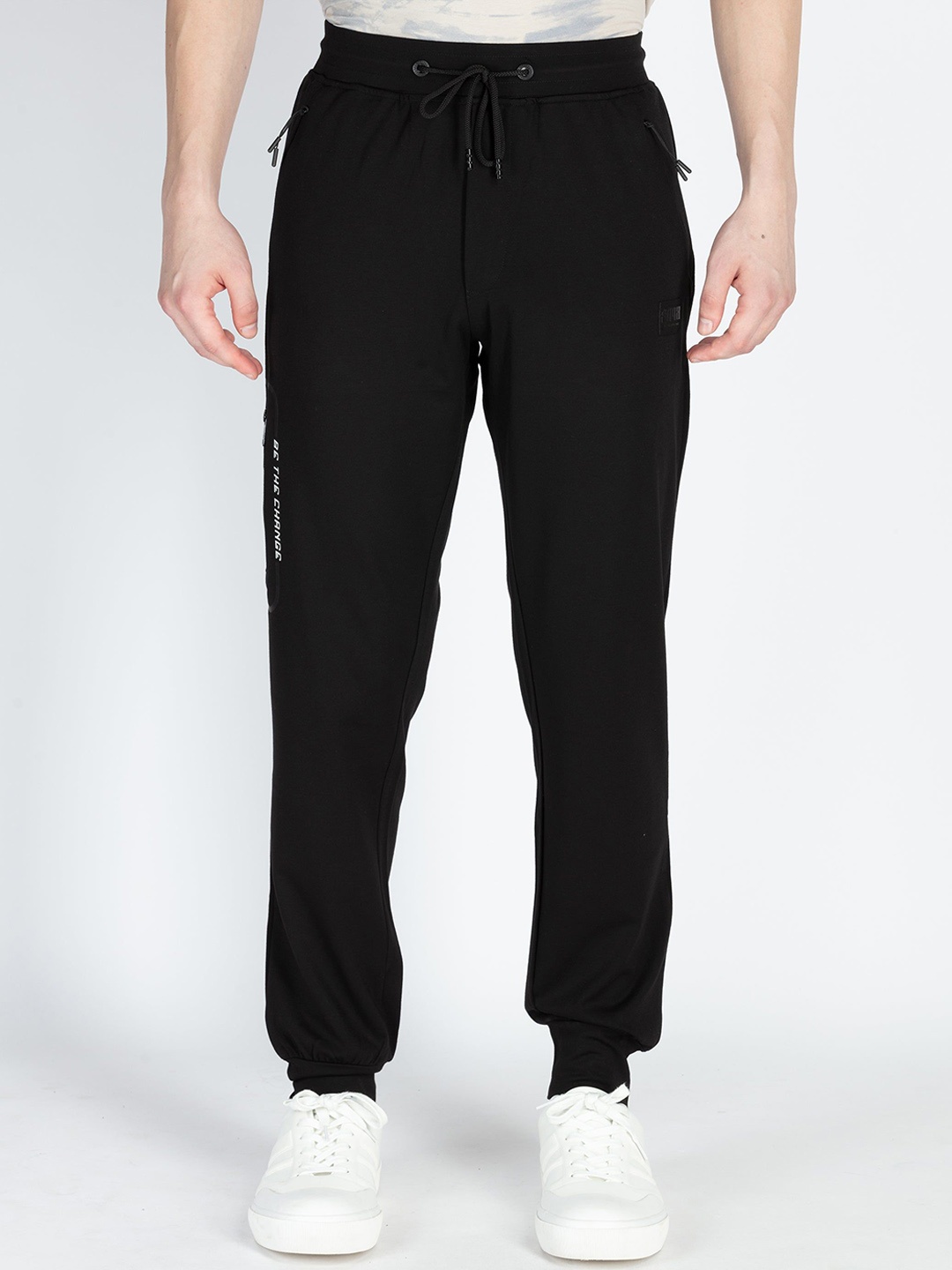 

Status Quo Men Mid Rise Track Pants, Black