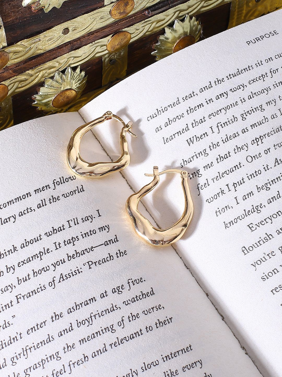 

ELLE Gold Plated Contemporary Hoop Earrings