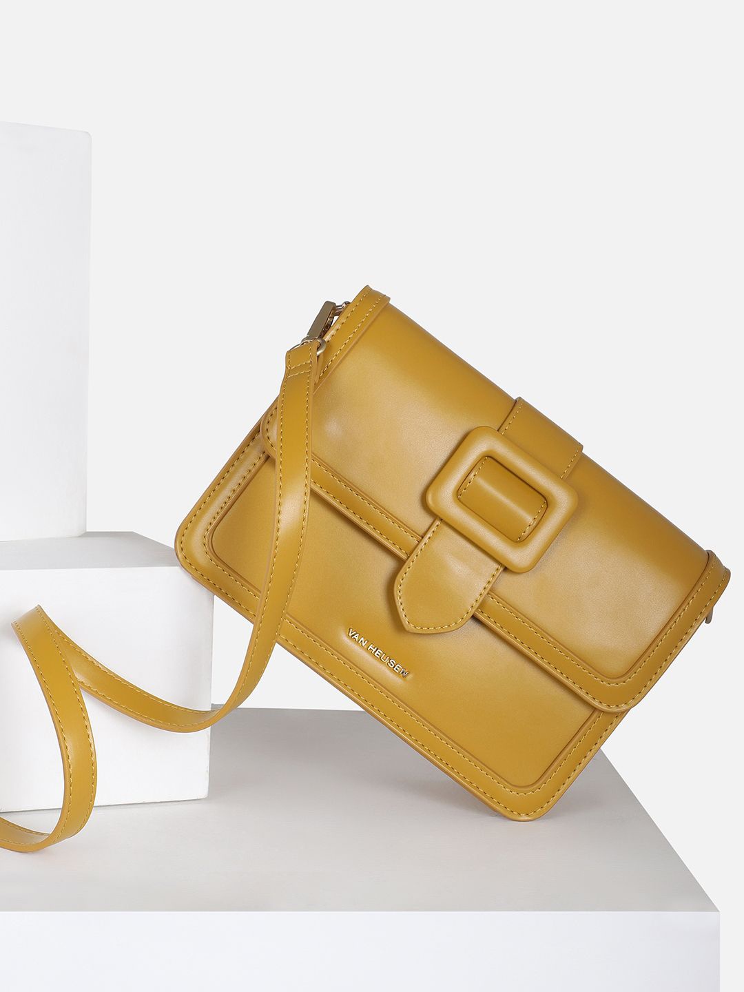 

Van Heusen Woman Structured Sling Bag, Yellow