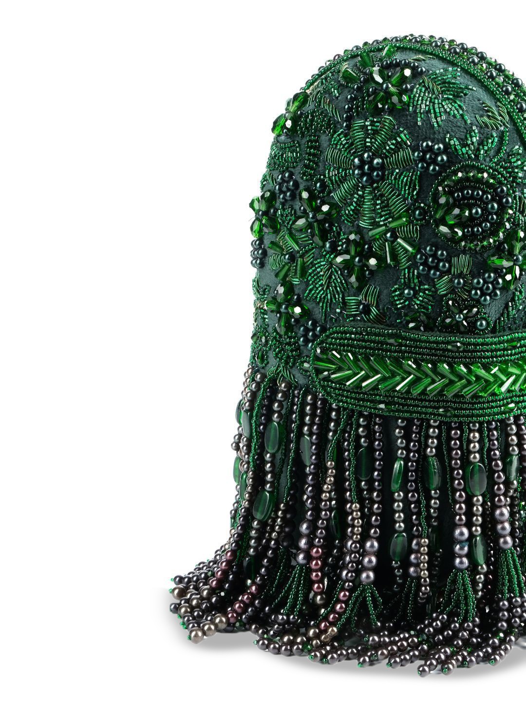 

House of Kosha Women Embellished Swagger Handheld Bag, Green