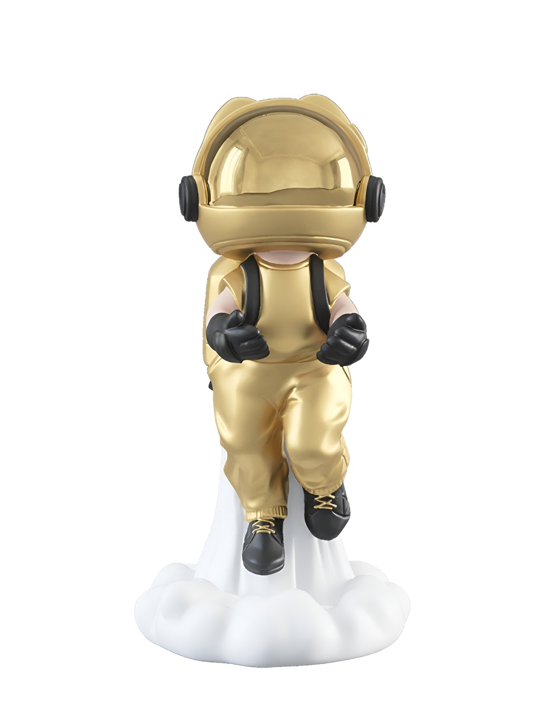 

SMOKEY COCKTAIL Gold Toned & Black Aesthetic Astronaut Sculpture Figurine Showpiece