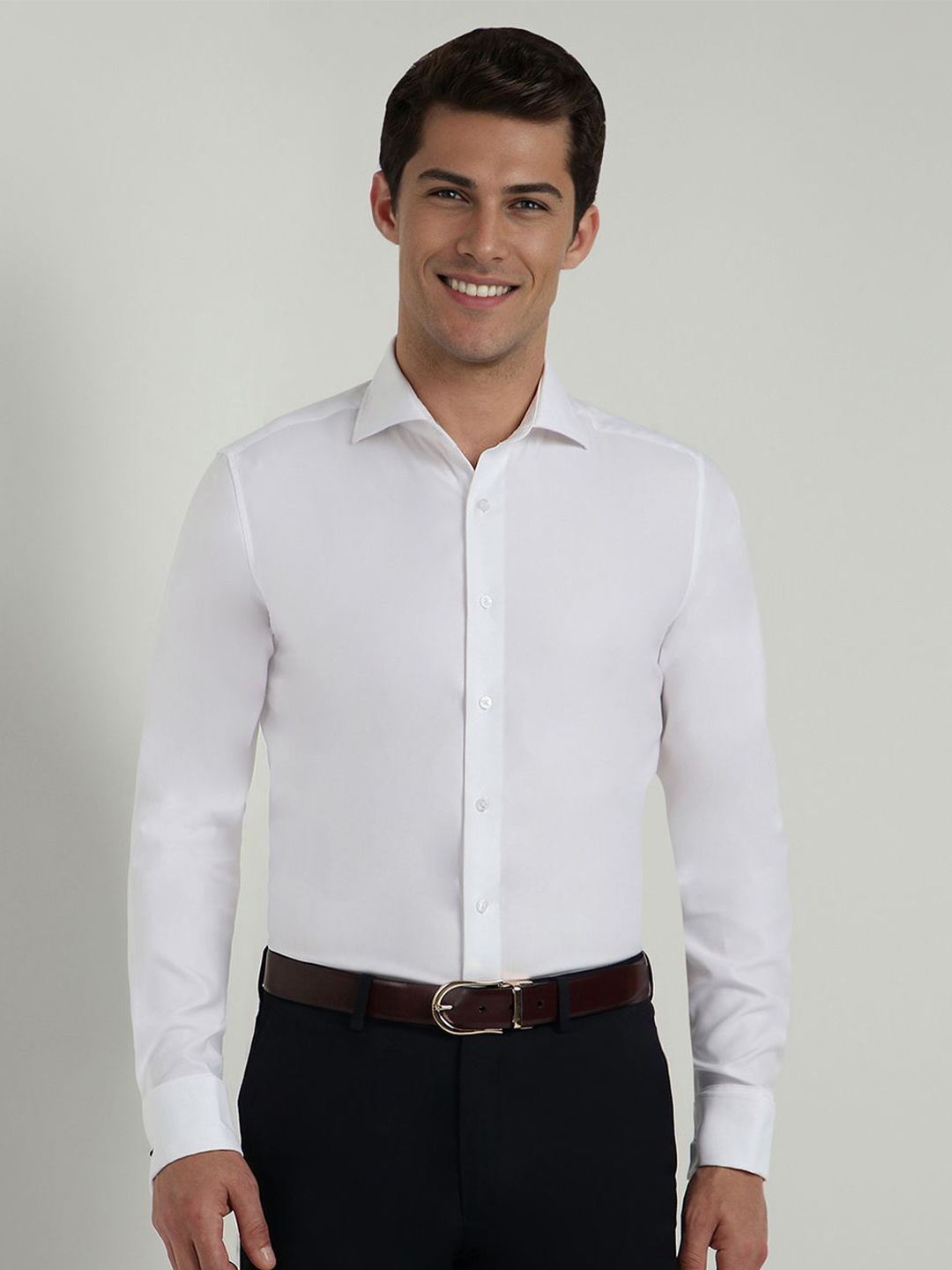 

Allen Solly Sport Men Slim Fit Spread Collar Pure Cotton Formal Shirt, White