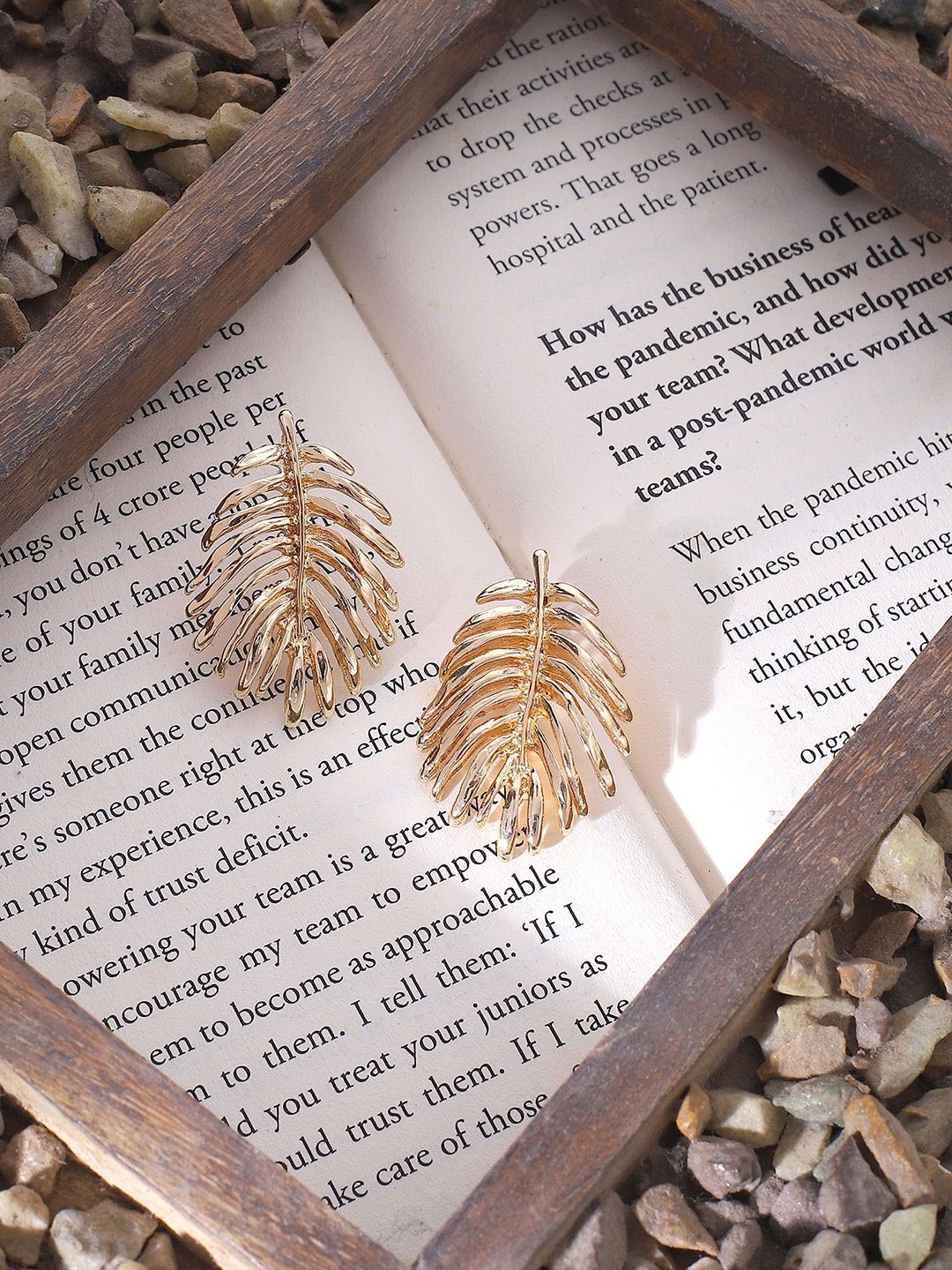 

ELLE Gold-Plated Leaf Drop Earrings