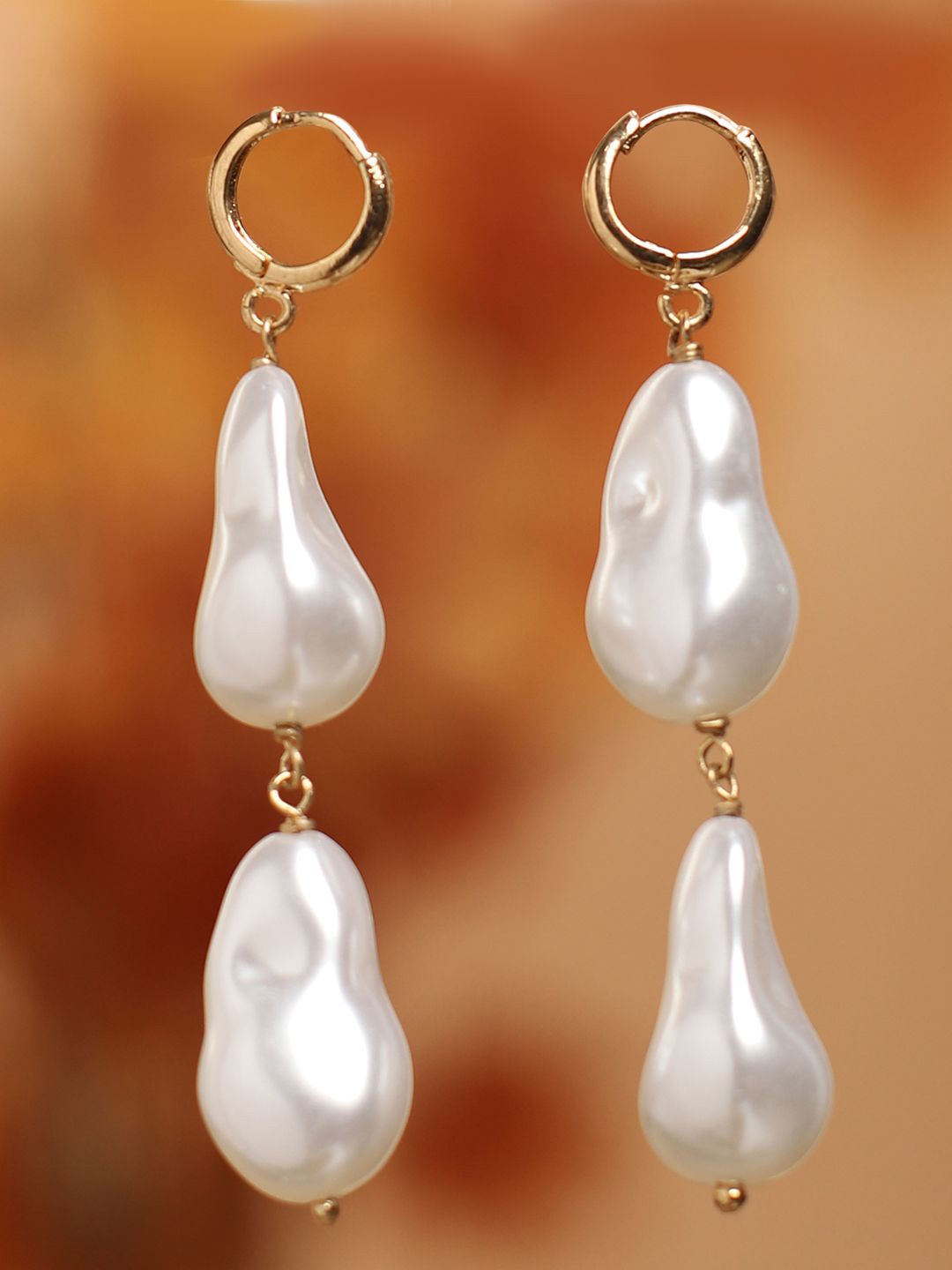 

ELLE Gold Plated Pearls Drop Earrings