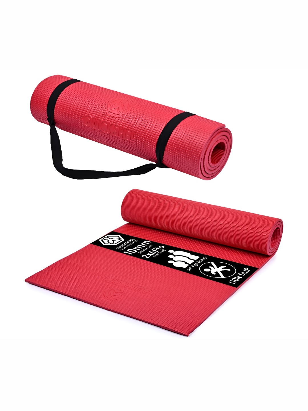 

QUICK SHEL Red Rectangular Anti Skid Yoga Mat