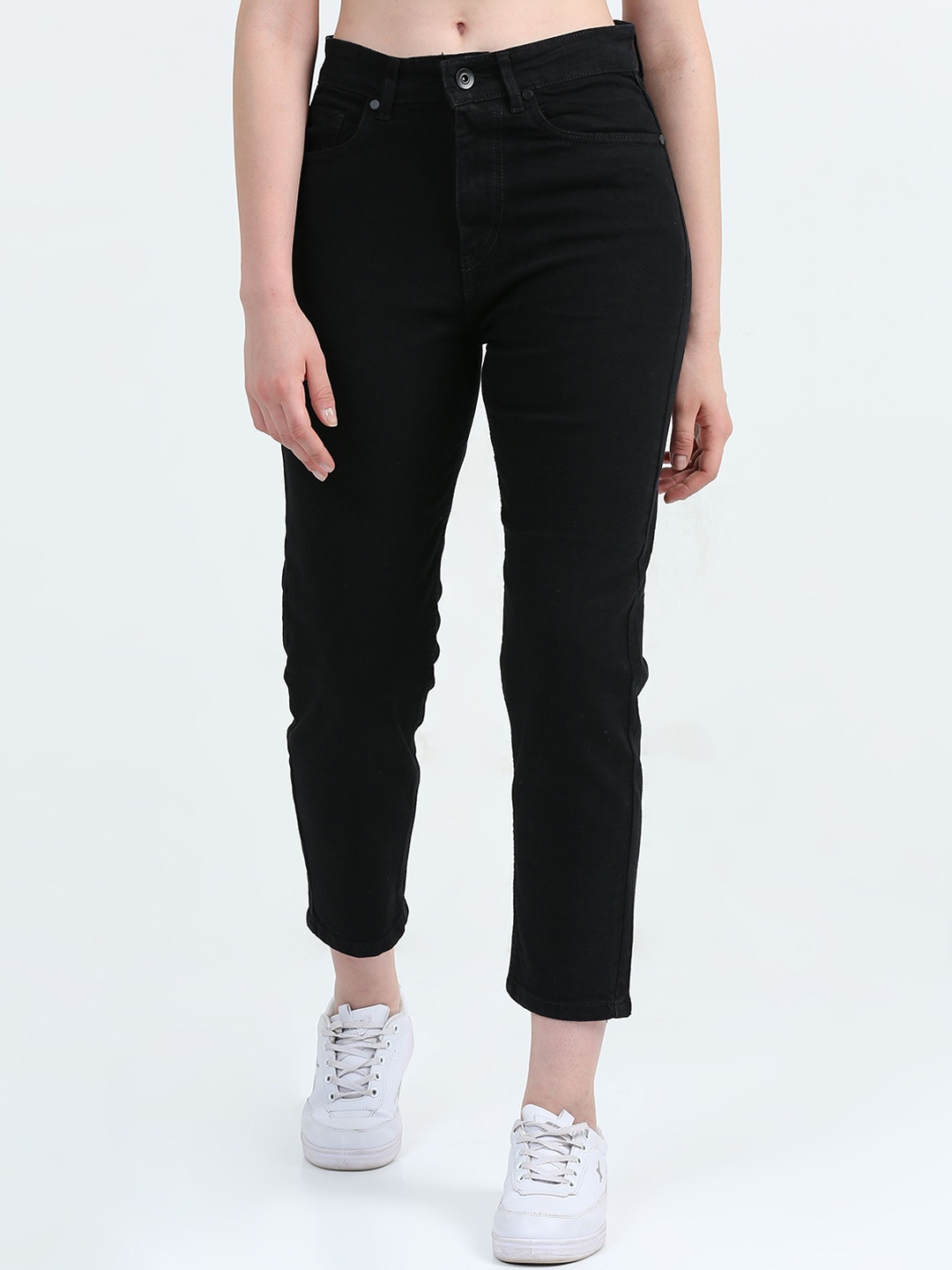 

Mast & Harbour Women Comfort High-Rise Stretchable Jeans, Black