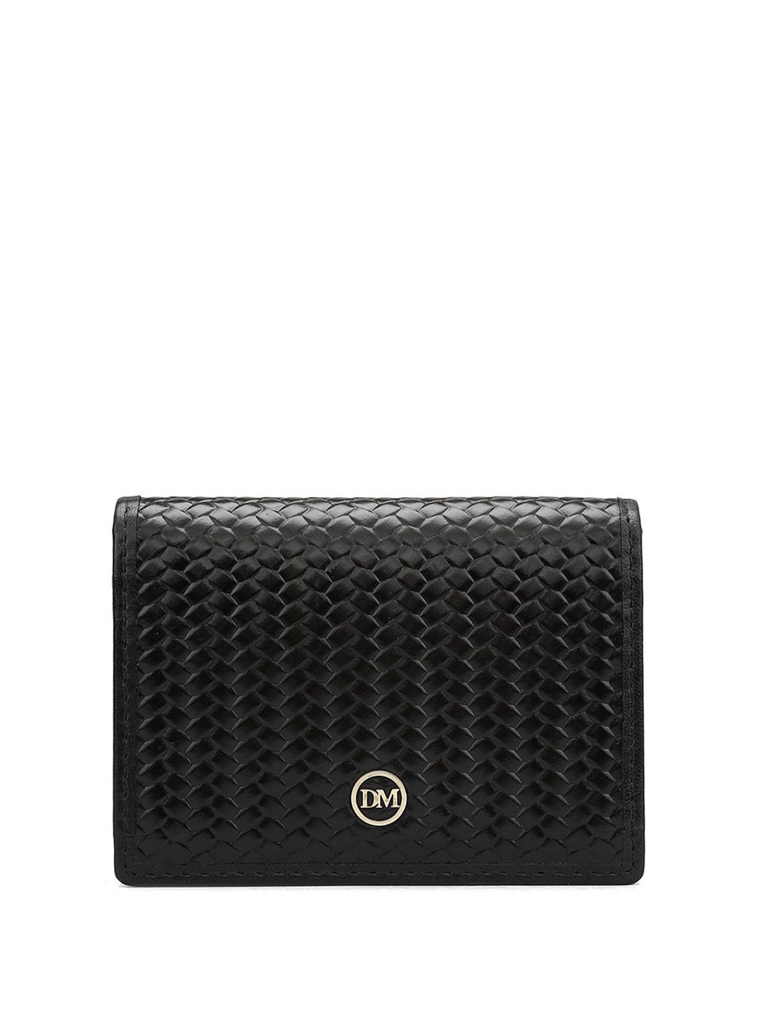 

Da Milano Unisex Textured Leather Two Fold Wallet, Black