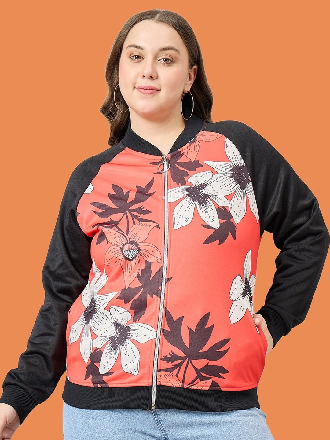 

AUSTIVO Plus Size Women Floral Printed Sweatshirt, Red