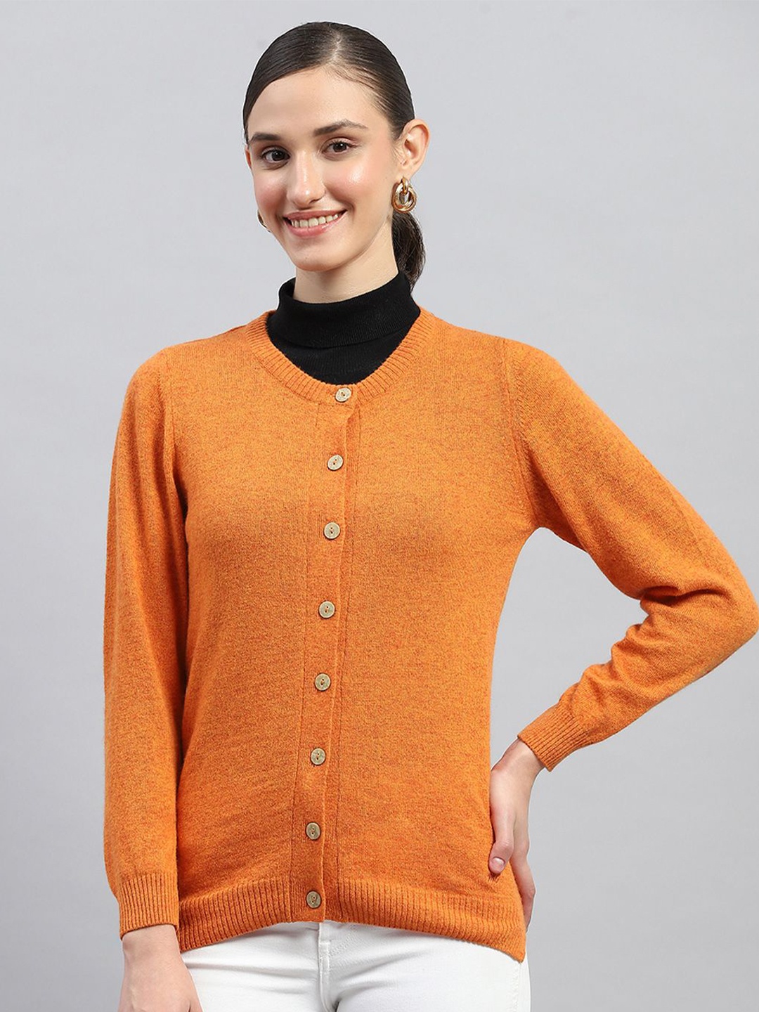 

Monte Carlo Women Woollen Cardigan, Orange