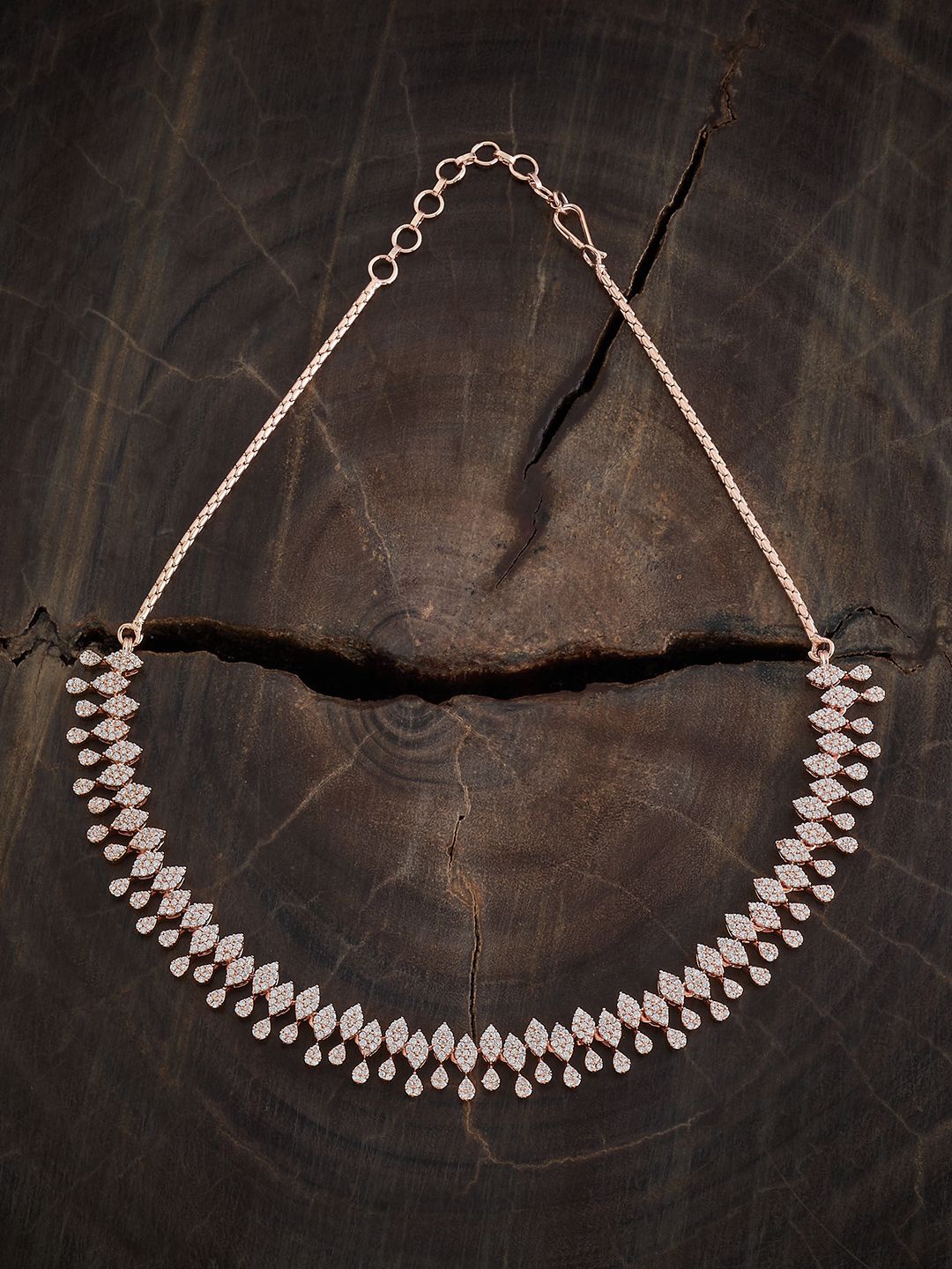 

Kushal's Fashion Jewellery Rose Gold-Plated CZ Studded Necklace