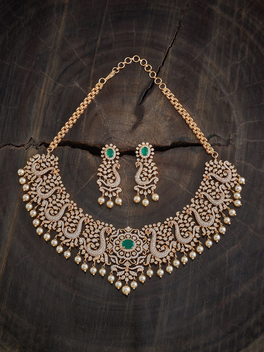 

Kushal's Fashion Jewellery Gold-Plated Cubic Zirconia Beaded Jewellery Set