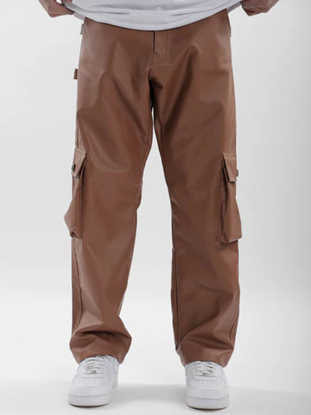 

TOFFLE Unisex Relaxed Mid-Rise Fit Slash Knee Jeans, Brown
