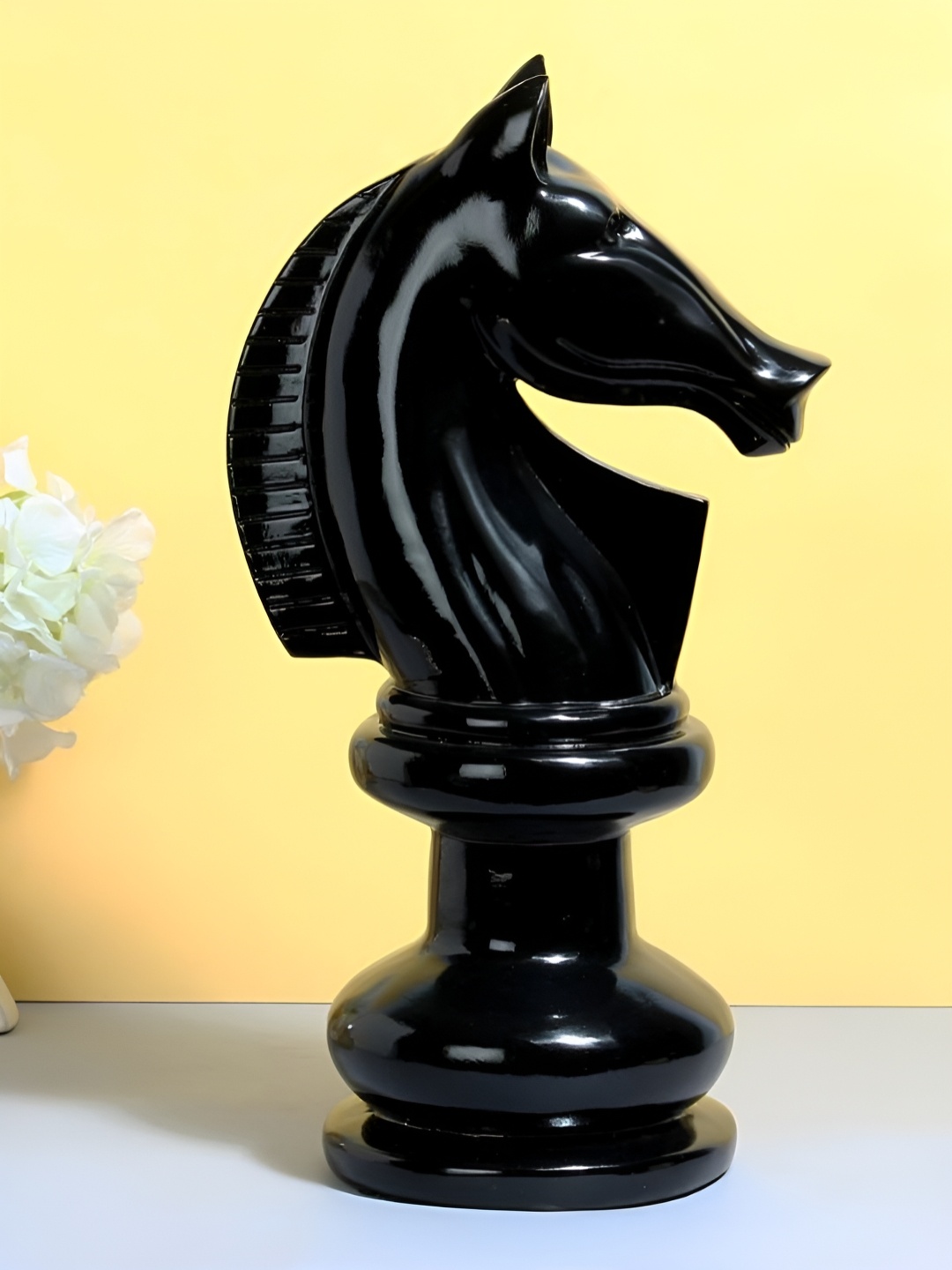 

SMOKEY COCKTAIL Black Animals Figurine Knight Large Chess Sculpture Showpiece