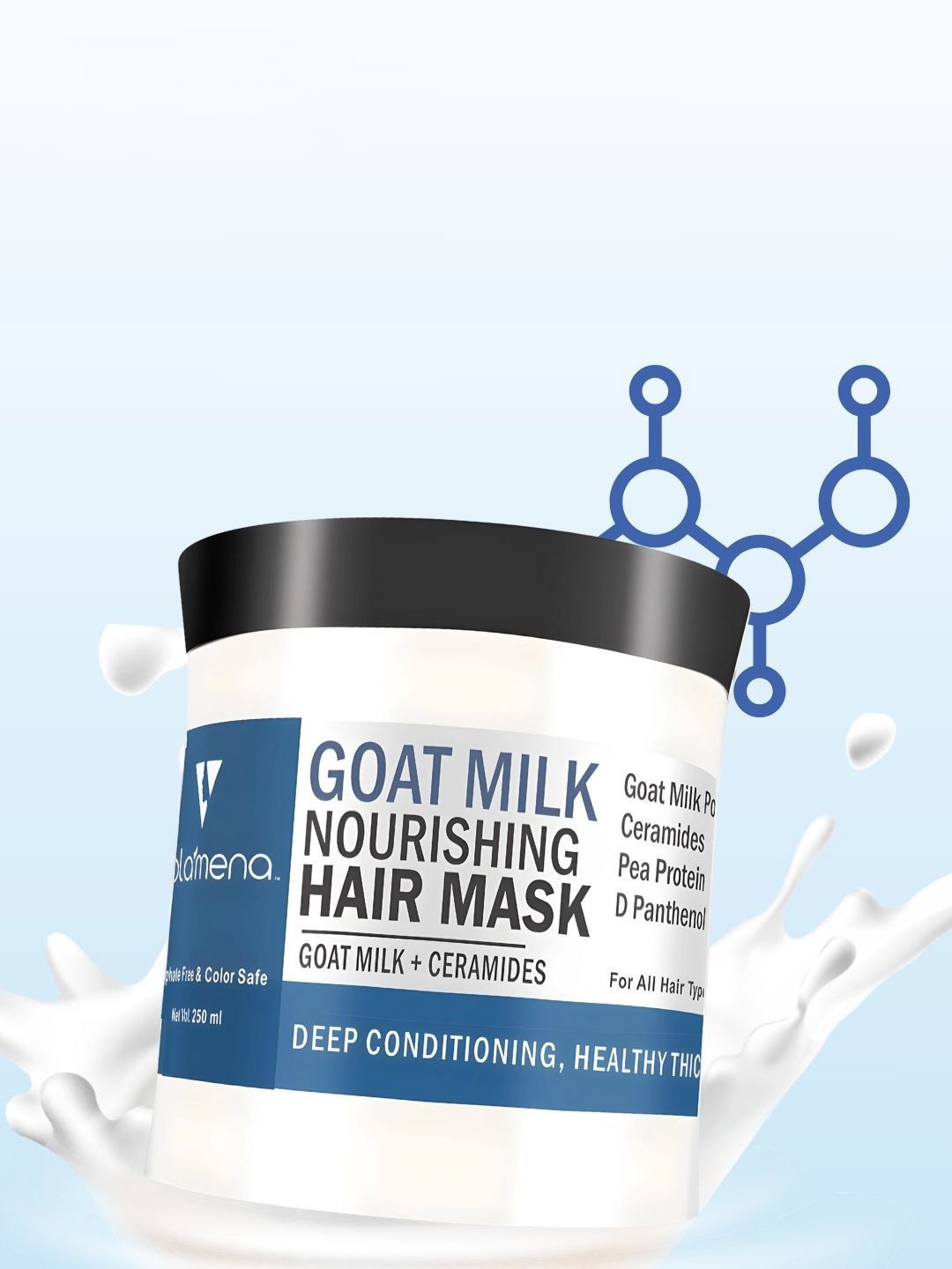 

Volamena Goat Milk Nourishing Hair Mask For Deep Conditioning 250 ml, Off white