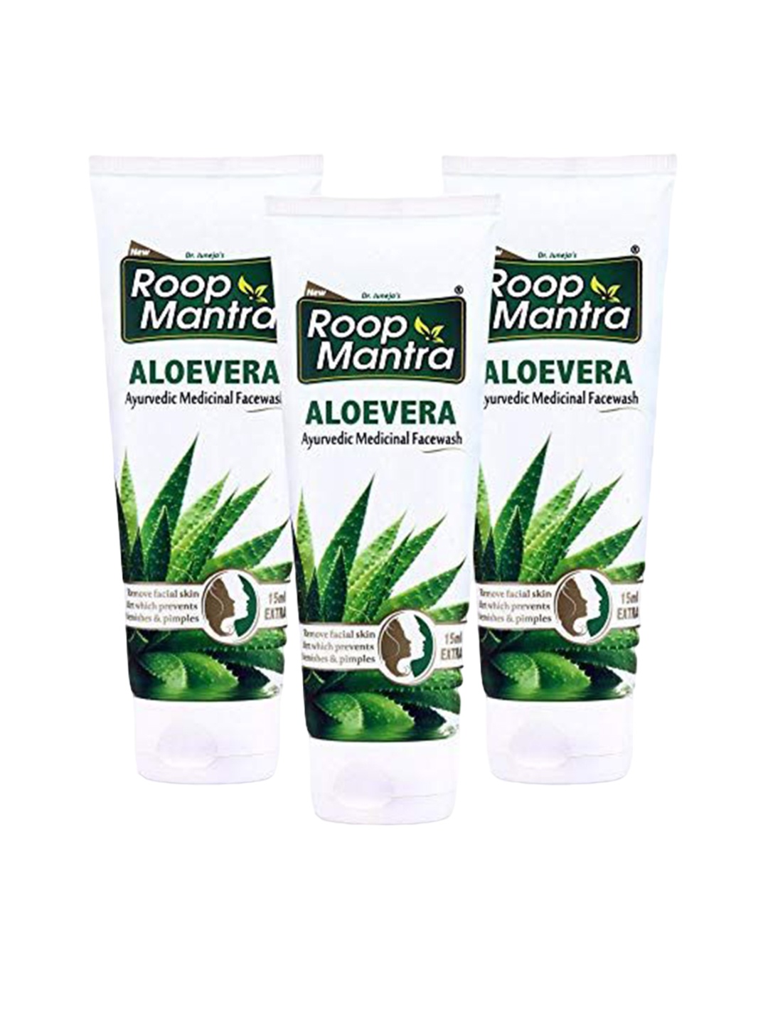 

Roop Mantra Set Of 3 Ayurvedic Aloevera Face Wash-115ml Each, Multi