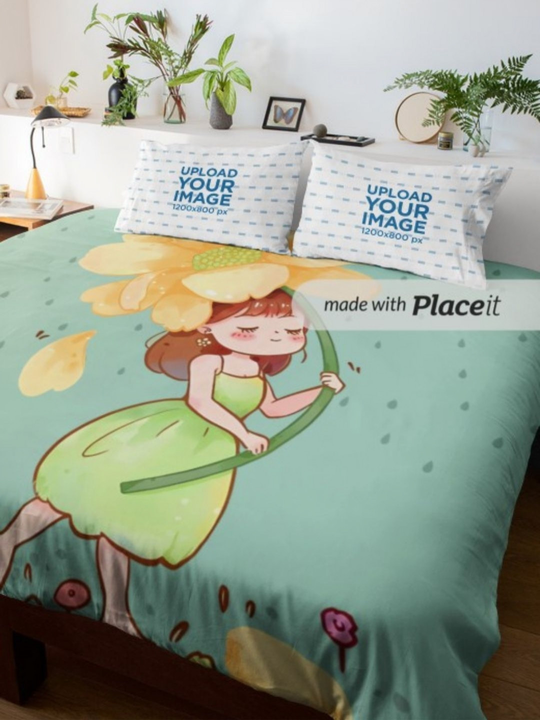 

NEW COMERS Green Cartoon Characters 210 GSM Mild Winter Reversible Single Bed Comforter