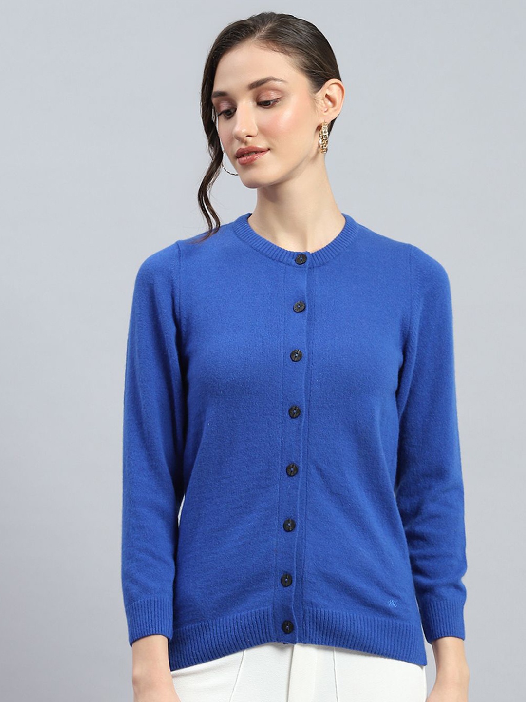 

Monte Carlo Women Woollen Cardigan, Blue