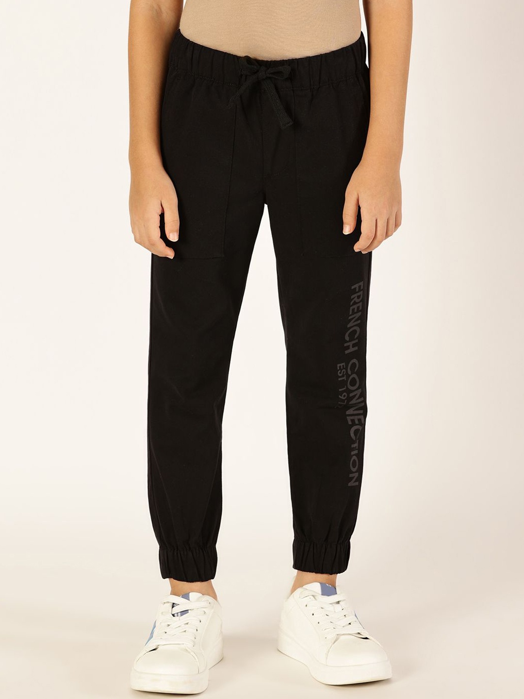 

French Connection Boys Smart Easy Wash Joggers Trousers, Black