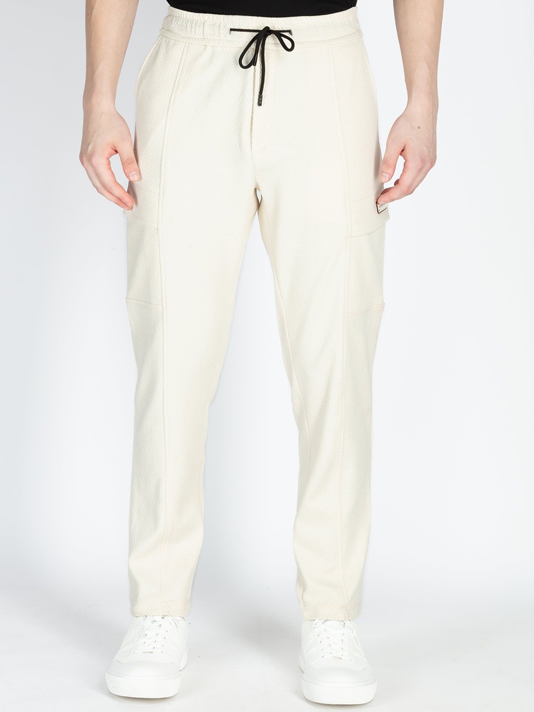 

Status Quo Men Mid-Rise Track Pants, Off white