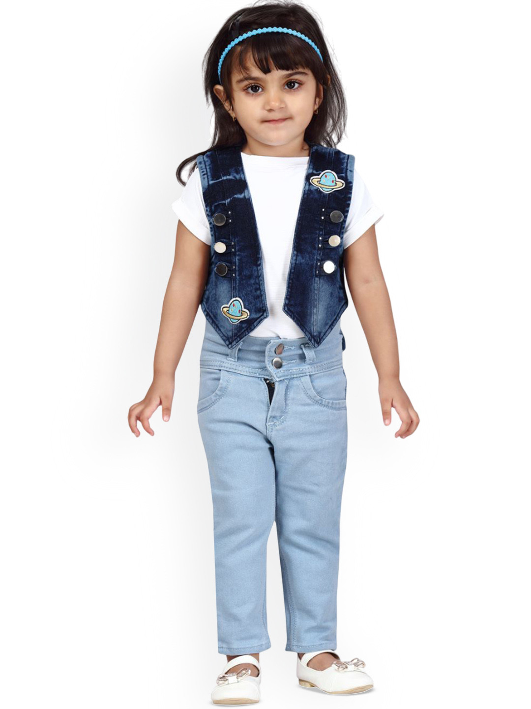 

BAESD Girls Crop Denim Rapid Dry Jacket, Blue