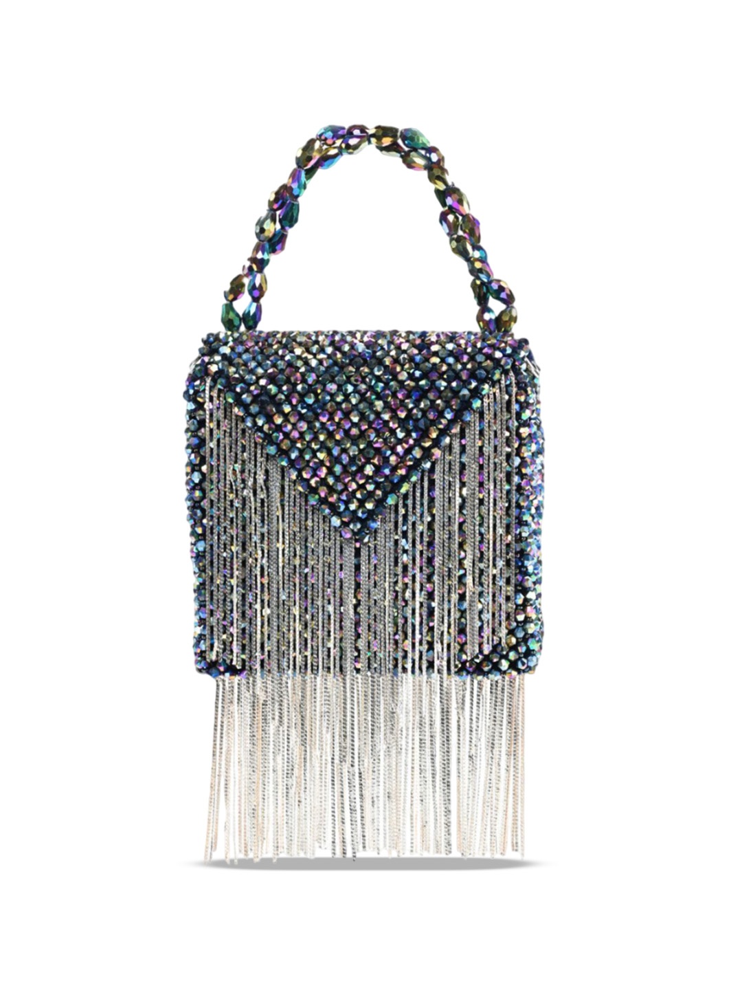 

House of Kosha Women Embellished Suede Bucket Sling Bag, Multi