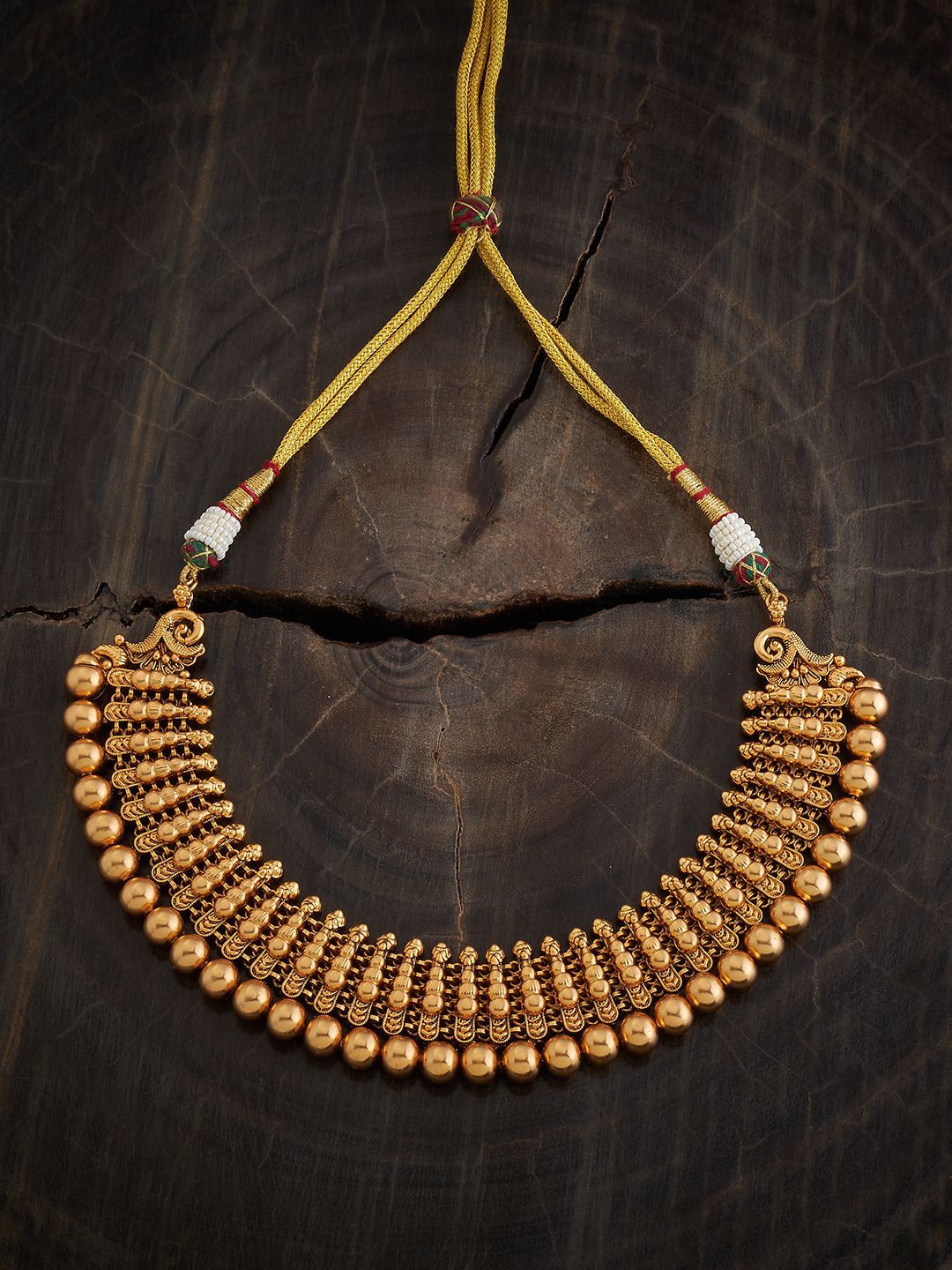 

Kushal's Fashion Jewellery Gold-Plated Antique Necklace